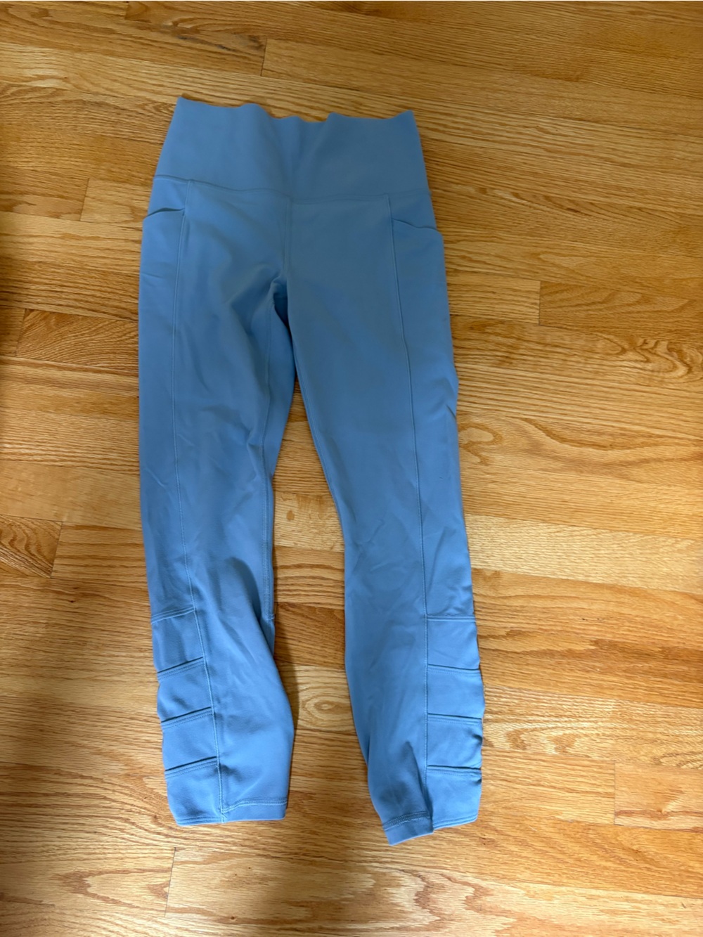 Athleta Light Blue Ribbed-Cuff Tank Top & Leggings set